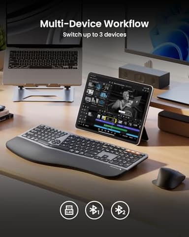 ProtoArc Ergonomic Wireless Keyboard Mouse - Image 4