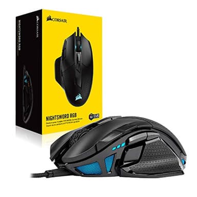 CORSAIR NIGHTSWORD RGB Gaming Mouse For FPS, MOBA - 18,000 DPI - 10 Programmable Buttons - Weight System - iCUE Compatible - Black - Image 8