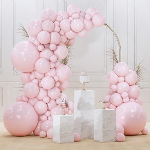 PartyWoo Pale Pink Balloons 85pcs Different Sizes of 18 12 10 5 Inch Light Pastel Baby Pink Balloon Arch Kit for Engagement Bachelorette Baby Shower Easter Birthday Party Decorations Pink-Q01 - Image 1