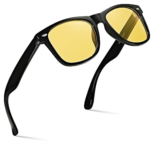 Retro Rewind Polarized Night Driving Glasses for Men and Women - Anti-Glare Night Vision Classic 80s Mens Womens Glasses - Image 1