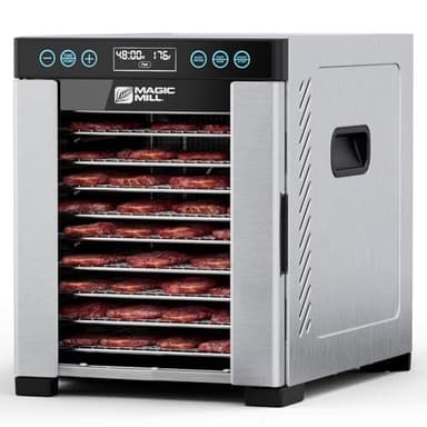 Magic Mill Pro Food Dehydrator Machine | 10 Stainless Steel Trays | Dryer for Jerky, Dog Treats, Herb, Meat, Beef, Fruit | Keep Warm Function, Digital Timer and Temperature Control, ETL Approved - Image 1