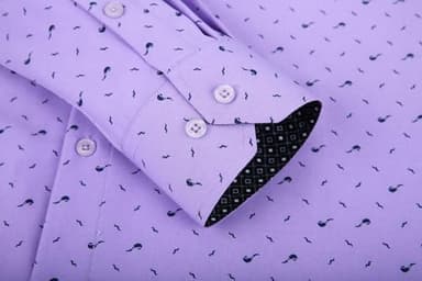 Alex Vando Mens Printed Dress Shirts Easy Care Long Sleeve Button Down Shirt,Purple 6370,XL - Image 6
