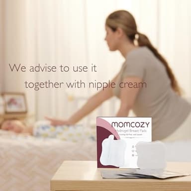 Momcozy Hydrogel Nipple Pads with Soothing Lanolin, Soothies Gel Nursing Pads Provide Instant Cooling Relief, Breastfeeding Essentials, 6 PCS - Image 9