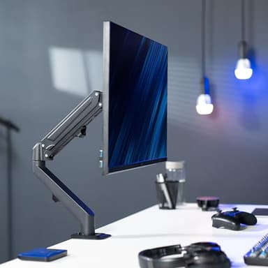 VIVO Heavy Duty Single Monitor Tension Arm for up to 27 inch Screens, Holds 14.3 lbs, Premium Desk Mount Stand, Black, STAND-V101O - Image 2
