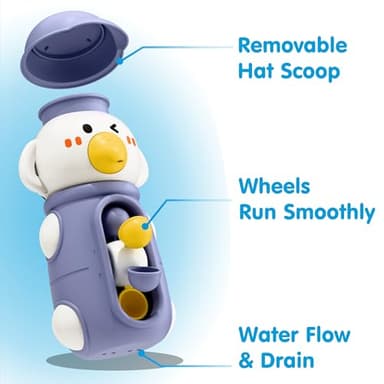 iPlay, iLearn Baby Bath Toys, Toddler Waterfall Bathtub Toy W/ Suction Cup, Kids Water Spinner for Tub Pool, Infant Duck Elephant Shower Bathtime, Birthday Gifts 12 18 Month 1 2 3 Year Old Boys Girls - Image 4