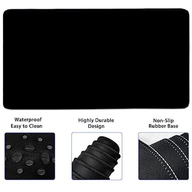 4-in-1 Large Gaming Mouse Pad, Keyboard Wrist Rest Pad & Wrist Support Mousepad Set, Extended Desk Pad Waterproof Desk Mat for Home Office Study Game-Black - Image 3