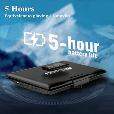 MYDASH 14.9'' Portable  DVD  Player  with  12.5" Swivel  Screen – Rechargeable  Car  DVD  Player,  Portable & Travel,  Region‑Free  Personal  DVD  Player  Portable,  USB/SD  Support - Image 3