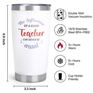 Teacher Gifts, Teacher Appreciation Gifts with 20 OZ Insulated Tumbler, Affirmation Cards Unique Gift Ideas for Women, Cozy Socks Thank You Basket Box for New Teachers, Teachers Christmas Gift - Image 2