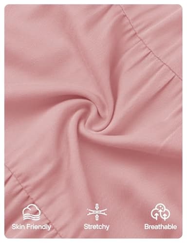 ZESICA Women's Summer Casual Maxi Dress 2025 Puff Short Sleeve V Neck Ruffle Tiered Flowy Boho Beach Dresses,Dusty Pink,Medium - Image 6