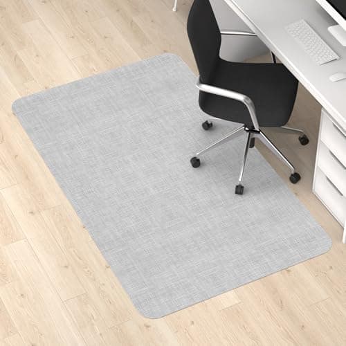 Blvornl Office Chair Mat - 35"x 48" Desk Computer Mat for Hard Wood and Tile Floor, Large Anti-Slip Hard Floor Protector, PVC Mat Desk Rug Light Grey - Image 1
