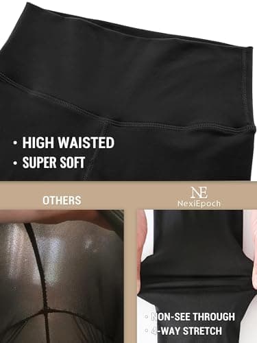 4 Pack Leggings for Women - High Waisted Tummy Control Soft No See-Through Black Yoga Pants for Athletic Workout - Image 4