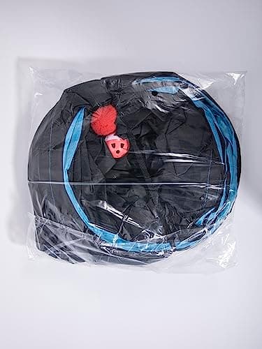Pawaboo Cat Toys, Cat Tunnel Tube 5 Way Tunnels 25x53cm Extensible Collapsible Play Tent Interactive Toy Maze Cats House with Balls and Bells for Cats Kitten Kitty Rabbit Small Animal, Blue - Image 9