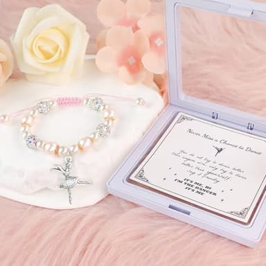 Sereney Dance Recital Gifts for Girls Daughter Dance Bracelet as Dance Gifts for Her, Handmade Sparkly Dance Teacher Appreciation Gifts as Dance Sister Gifts Dance Accessories to Daughter Nephews - Image 7