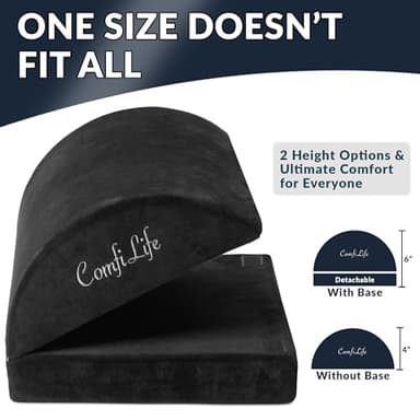 ComfiLife Foot Rest for Under Desk at Work – Adjustable Height Memory Foam Foot Stool for Under Desk, Office Chair & Gaming Chair – Ergonomic Footrest for Back & Hip Pain Relief (Black) - Image 2