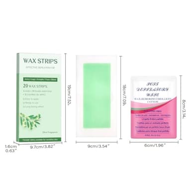 Wax Strips - Body Waxing Strips, Wax Kit for Women & Men - Brazilian Wax Kit, Back Waxing Kit, All Skin Types, Face, Arms, Legs, Armpits, Bikini, 98% Natural, Hypoallergenic Odourless, Green - Image 7