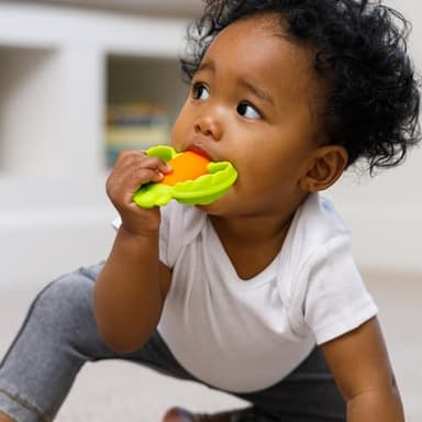Infantino Lil’ Nibbles Textured Silicone Teether, BPA-Free Baby Teething Toy, Soft, Easy to Hold, Sensory Stimulation for Infants, Carrot - Image 10