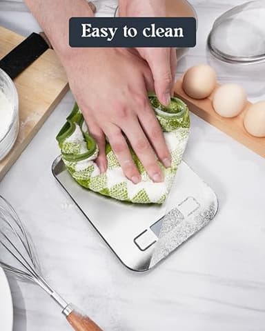 Tcsxady Food Scale, 11lb Digital Kitchen Scale with 6 Units LCD Display and Tare Function,Compact Design for Baking,Healthy Cooking,Meal Prep, 304 Stainless Steel - Image 7