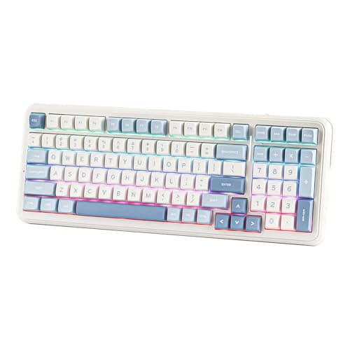 MechLands MCHOSE K99 96% Wireless Gaming Keyboard, Gasket Mechanical Keyboard, BT5.0/USB-C/2.4GHz Wireless Creamy keyboard, with 6-Layer Padding, 6000mAh Battery, Hot Swappable, NKRO for Win/Mac/Linux - Image 1