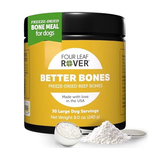 Four Leaf Rover Better Bones Bone Meal for Dogs - Dog Calcium Supplement for Healthy Joints, Teeth, & Bones - from 100% Grass-Fed New Zealand Beef Bone - Image 1
