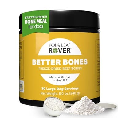 Four Leaf Rover Better Bones Bone Meal for Dogs - Dog Calcium Supplement for Healthy Joints, Teeth, & Bones - from 100% Grass-Fed New Zealand Beef Bone - Image 1