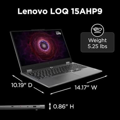 Lenovo LOQ Gaming Laptop - NVIDIA® GeForce RTX™ 4050 6GB - 15.6” FHD Display - AMD Ryzen 7 8845HS - 16GB RAM - 512GB SSD - Windows 11 Home, Luna Grey - Image 6