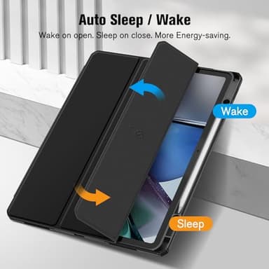 Fintie Hybrid Slim Case for iPad Air 13-inch (M3) 2025, (M2) 2024 - [Built-in Pencil Holder] Shockproof Cover with Clear Transparent Back Shell, Black - Image 7