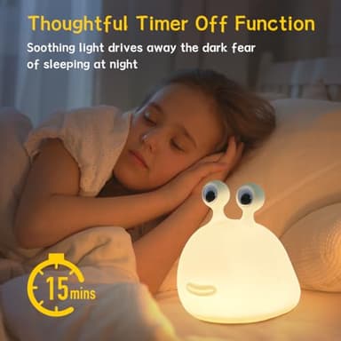 LEDHOLYT Night Light for Kids,Cute Silicone Nursery Slug Lamp for Baby and Toddler,Animal NightLight for Boys and Girls,Fun Squishy Night Lamp for Bedroom,Kawaii Bedside Lamp for Kids Room - Image 4