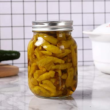 YINGERHUAN Glass Regular Mouth Mason Jars, 16 oz Clear Glass Jars with Silver Metal Lids for Sealing, Canning Jars for Food Storage, Overnight Oats, Dry Food, Snacks, Candies, DIY Projects (4PACK) - Image 8