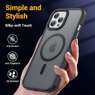 Temdan for iPhone 14 Pro Case, Compatible with Magsafe, Anti-Yellowing, Military-Grade Protection, Shockproof Slim Magnetic Phone Case Cover, Black - Image 6