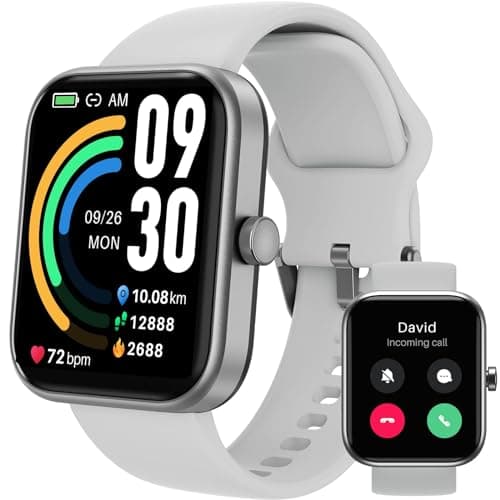 TOZO 2025 New Upgraded Smart Watch for Men Women for iPhone&Android, 1.83" Fitness Tracker Bluetooth Call [Answer/Make], IP68 Waterproof Sleep Monitor, 100+ Sport Modes Sliver - Image 1
