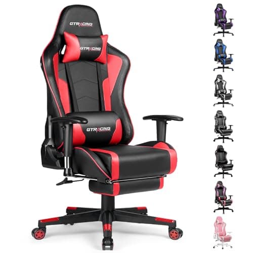 GTRACING Gaming Chair with Footrest Speakers Video Game Chair Bluetooth Music Heavy Duty Ergonomic Computer Office Desk Chair - Image 1