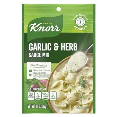 Knorr Sauce Mix Creamy Pasta Sauce For Simple Meals and Sides Garlic & Herb No Artificial Flavors, No Added MSG 1.6 oz, Pack of 24 - Image 1