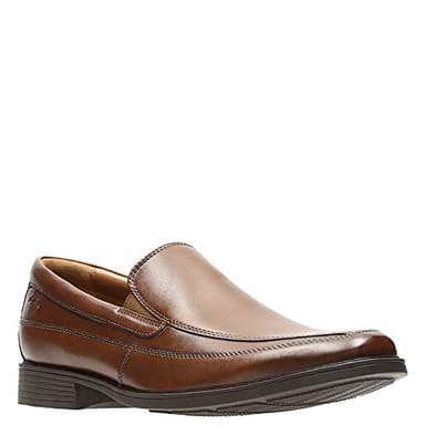 Clarks Men's Tilden Free Loafer, Dark Tan Leather, 9 Wide - Image 2