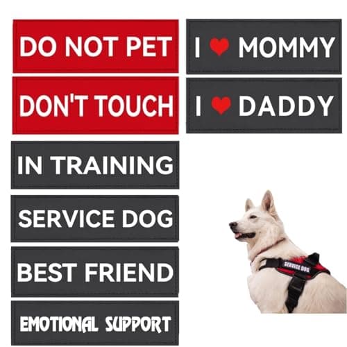 Service Dog Patch 8 Pcs, Do Not Pet, Best Friend, in Training, Emotional Support Patch, (Large-1.50 x 5.12) - Image 1
