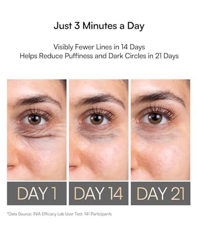 INIA Under-Eye Red Light Therapy for Face, 4-in-1 Beauty Device with Heat, Vibration, Massage & Red Light for Dark Circles, Puffiness & Skin Firming – Enhances Skincare Routine - Image 2