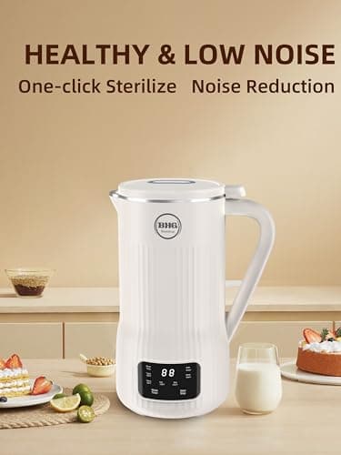 BUAIAHUG 20oz Nut Milk Maker Machine - Multi-Functional Automatic Almond with 10 Blades, Plant-Based, Oat, Soy, and Dairy Free Beverages 12 Hours Timer/Auto-clean/Room Temp/Keep Warm/Boil, White - Image 6