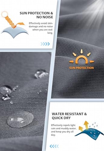 Hiauspor Men's Hiking Cargo Shorts 9"/10" Quick Dry Lightweight Waterproof for Golf Tactical Fishing Casual with 6 Pockets (Dark Grey, 34) - Image 4