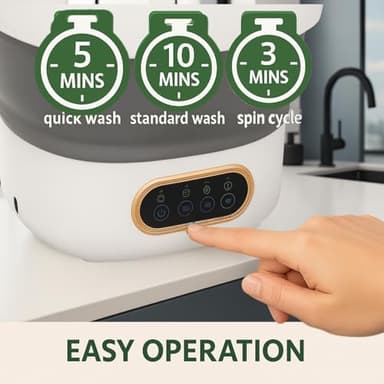 Portable Foldable Washing Machine 16.1L / 4 Gal, Foldable Washing Machine, Easy To Use, Quiet and User Friendly, Great for Dorms Small Apartments and Travelling, 3 Modes - Image 6