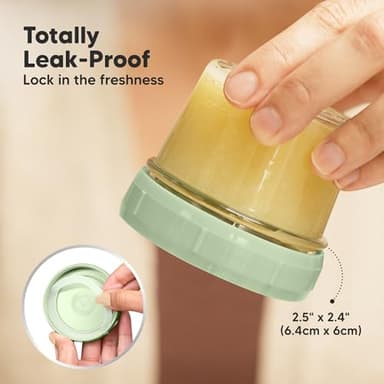KeaBabies 12pk 4oz Glass Baby Food Containers with Lids - Leak-Proof, Microwavable Small Glass Jars, Baby Purees & Toddler Snack Storage Containers, BPA-Free, Dishwasher & Freezer Safe (Sage) - Image 2