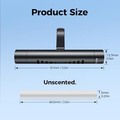 QECQEC 2pcs Car Perfume Diffuser With 12 Odorless Refill Sticks,Essential Oil Car Diffuser Suitablefor:Car,Bathroom,OfficeScenario,Cloakroom,Bedrooms,Birthday(Black) - Image 5