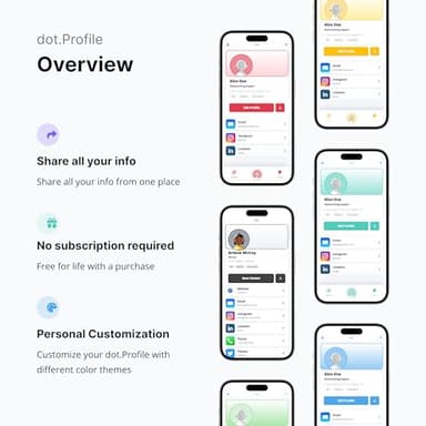 dot. Thin - Digital Business Card - Tap to Share NFC - iPhone & Android (Green) - Image 3