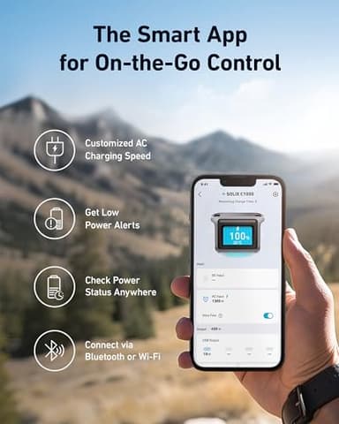 Anker SOLIX C1000 Portable Power Station with Water-Resistant Bag, 1800W Solar Generator, 1056wh LFP (LiFePO4) Battery, 4 AC Outlets, Up to 2400W for Home, Power Outages, and Outdoor Camping - Image 7