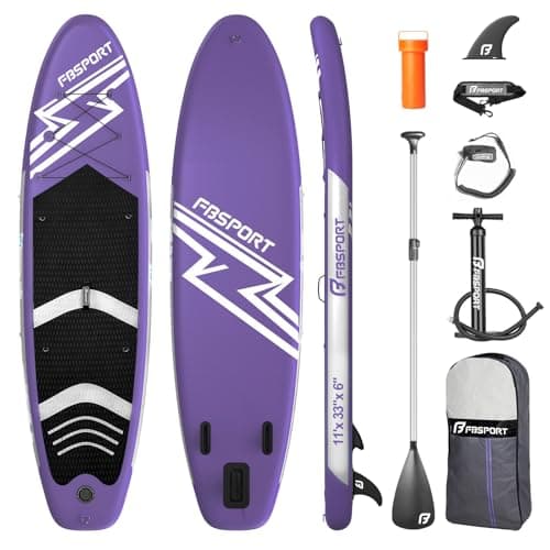 FBSPORT 11' Premium Stand Up Paddle Board, Yoga Board with Durable SUP Accessories & Carry Bag | Wide Stance, Surf Control, Non-Slip Deck, Leash, Paddle and Pump for Youth & Adult - Image 1
