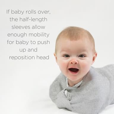 SwaddleDesigns Transitional Swaddle Sack with Arms Up Half-Length Sleeves and Mitten Cuffs, Small, 0-3 Months, 6-14 lbs, Heathered Jadeite (Arms Up Swaddle, Transition Swaddle Sleep Sack) - Image 4