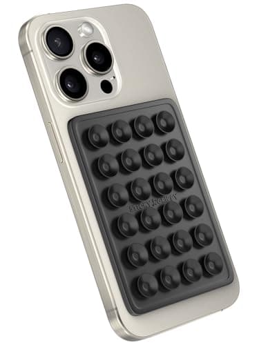 StickyGrippy Suction Phone Case Mount, Sillicon Adhesive Phone Accessory for iPhone and Android, Hands-Free Fidget Toy Mirror Shower Phone Holder, Tiktok Videos and Selfies (Black) - Image 3