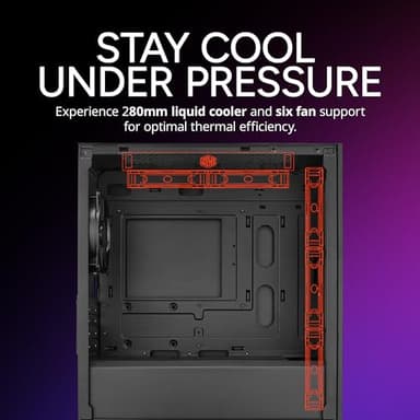 Cooler Master Elite 301 Lite Micro-ATX High Airflow Minimalist PC Case, 365mm GPU Max, Compatible RTX 5080|RX 7090 XT, 280mm AIO Max, Type C, Tempered Glass, 120mm PWM Fan, Intakes Grill - Image 4