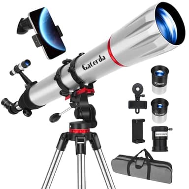 Gaterda Telescope, 90mm Aperture 900mm Refractor Telescope for Adults High Powered, Astronomical Telescopes for Adults Astronomy Beginners with Professional Eyepieces, Tripod, Phone Adapter&Carry Bag - Image 1