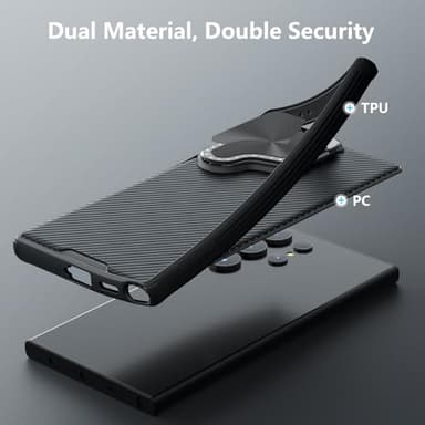 Nillkin for Samsung Galaxy S24 Ultra Case with Camera Cover, [Adjustable Kickstand] [Anti-Scratch] [Shockproof Bumper], Slim Hard Tough Protective Phone Case for Galaxy S24 Ultra Case 6.8 Inch- Black - Image 7