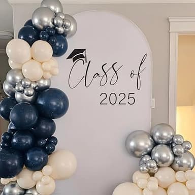 Eurteka Class of 2025 Decal Sign - Graduation Party Decoration, Balloon Arch Stickers, Congrats Grad Party Class of 2025 Event Planner Decal，Photo Props (Class of 2025 Black) - Image 2