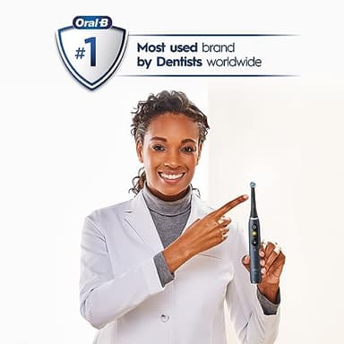 Oral-B iO Series 8 Electric Toothbrush with 2 Replacement Brush Heads and Travel Case, Rechargeable Toothbrush, Black Onyx - Image 9